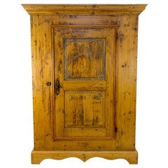 Antique One Door Baltic Pine Armoire, dated 1852