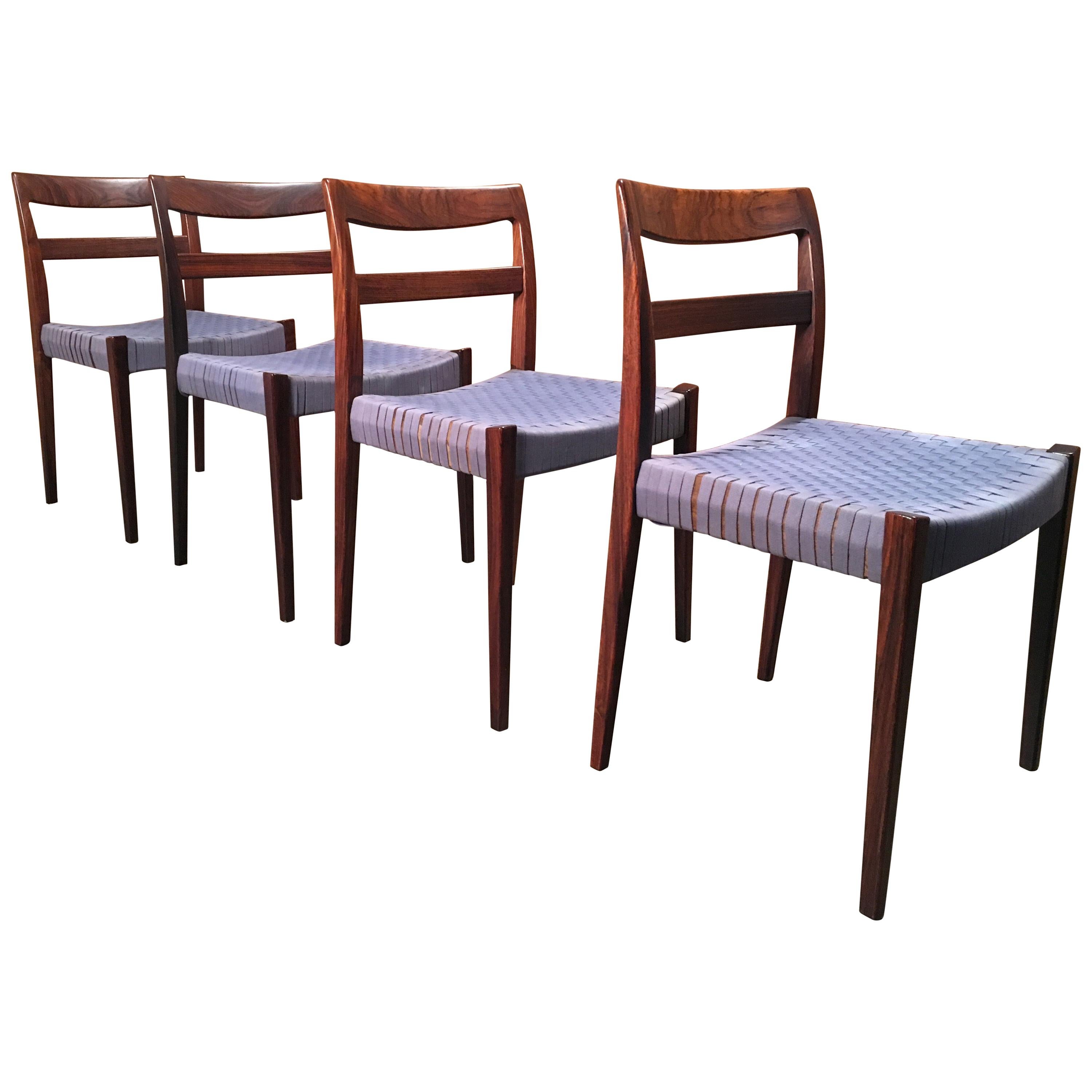 Scandinavian Modern Rosewood Dining Chairs