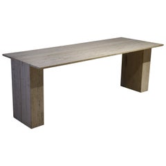 Travertine Desk or Dining Table