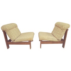 Used Pair of Lowrider Danish Armless Lounge Chairs