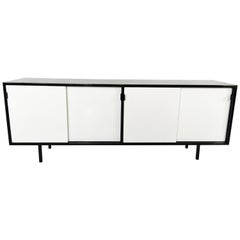 Florence Knoll Black and White Lacquered Credenza