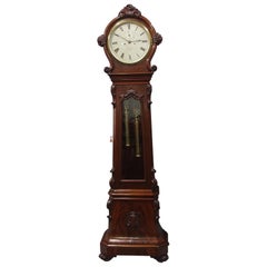 Antique Victorian Mahogany Drum Head Longcase Clock by W. C. Shaw, Glasgow