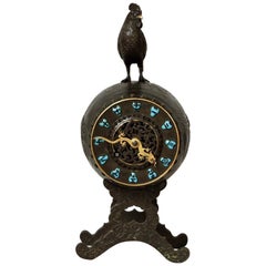 French 19th Century Aesthetic Movement Chinoiserie Timepiece by Susse Frères