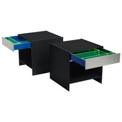 Pair of Lividi Nightstands Tables by Designer Jonathan Nesci in Solid Aluminum