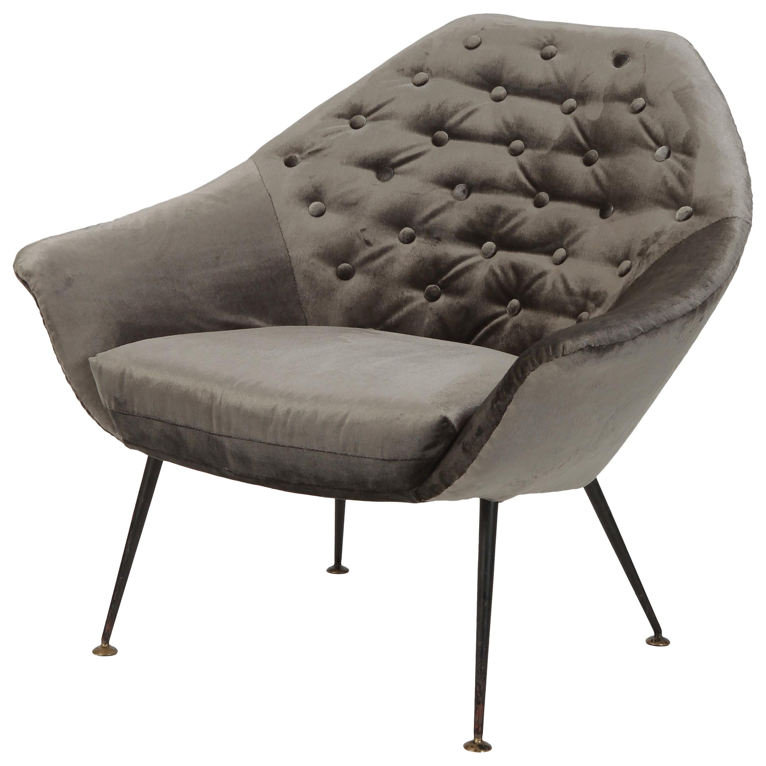 Gastone Rinaldi P43 Rima Velvet Chair, 1950s For Sale