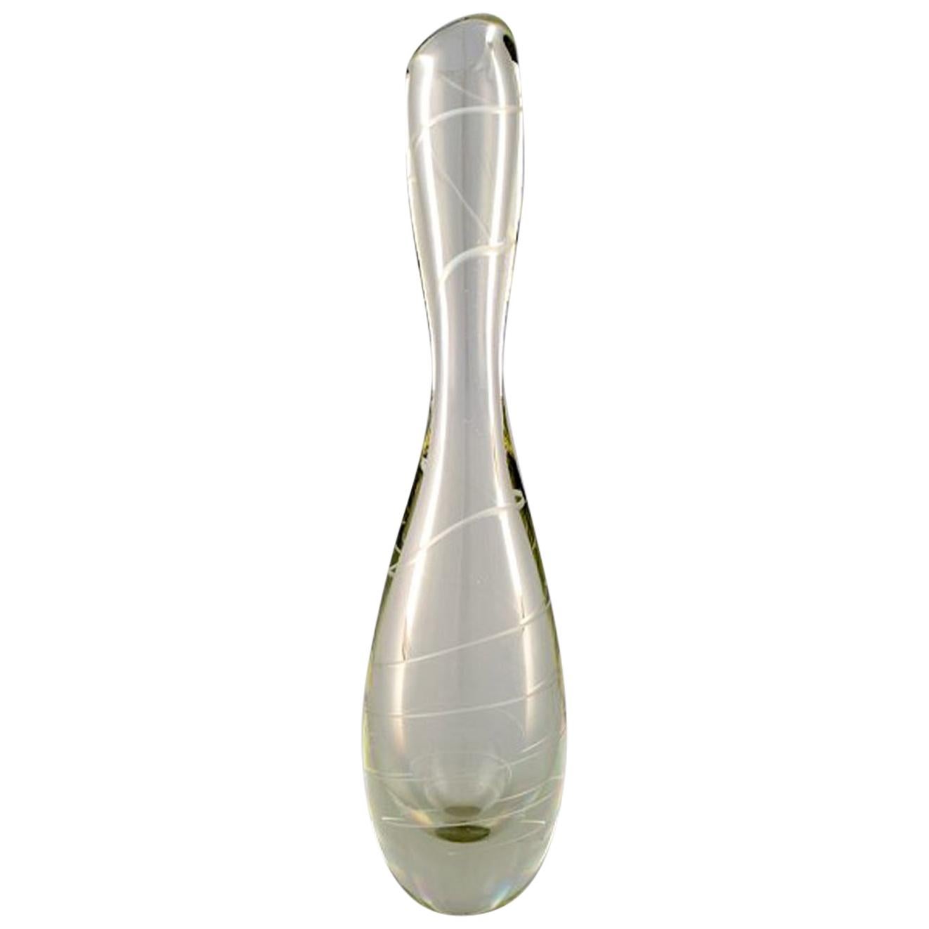 Mikko Helander für Humppila Lasi, Vase mit Spiraldekor, 1960er Jahre im Angebot