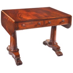 Antique William IV Flame Mahogany Sofa Table