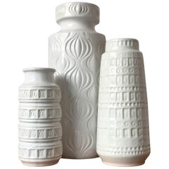 Set of Three Modernist West German Pottery Mid-Century Modern Vessels or Vases