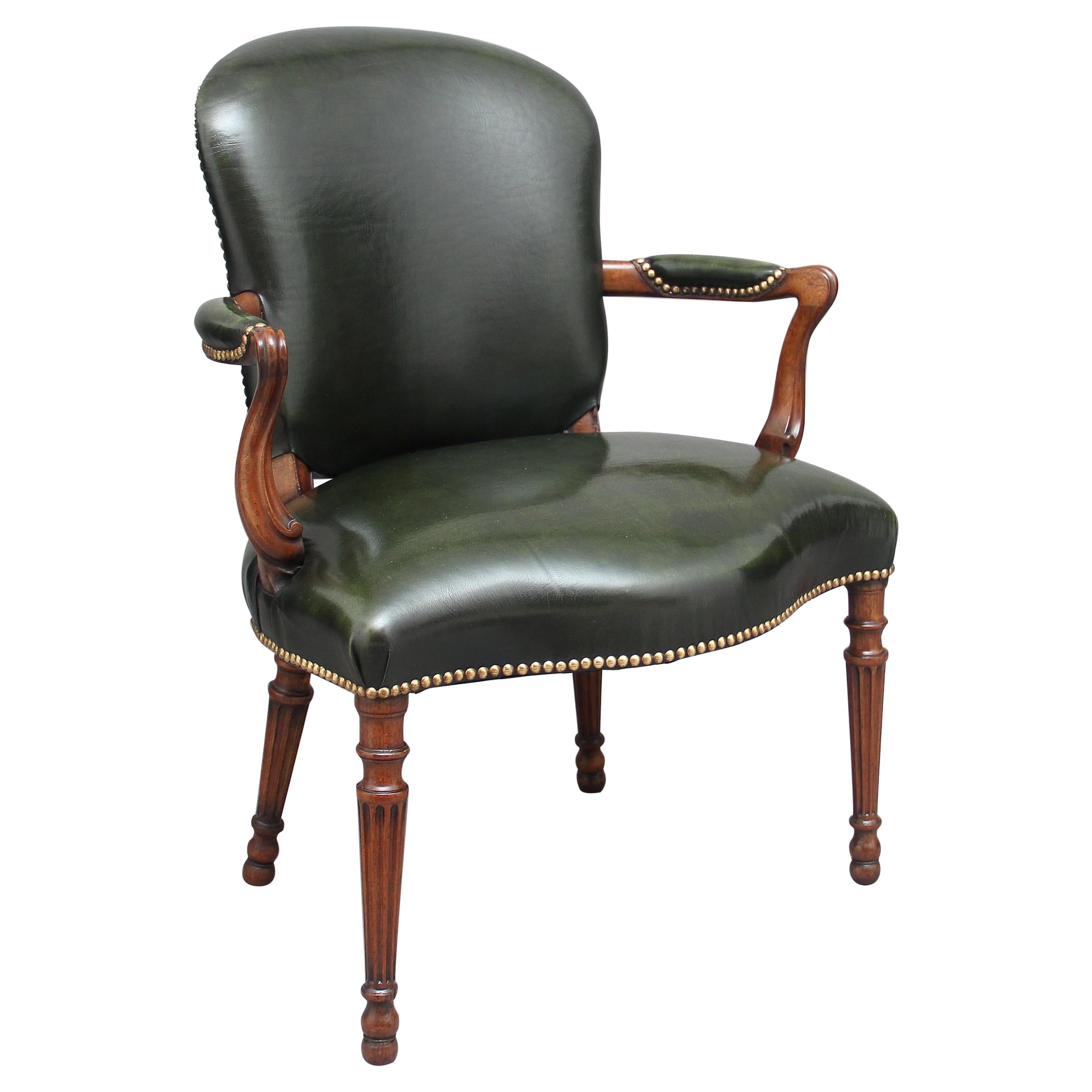 19th Century Mahogany Open Armchair For Sale