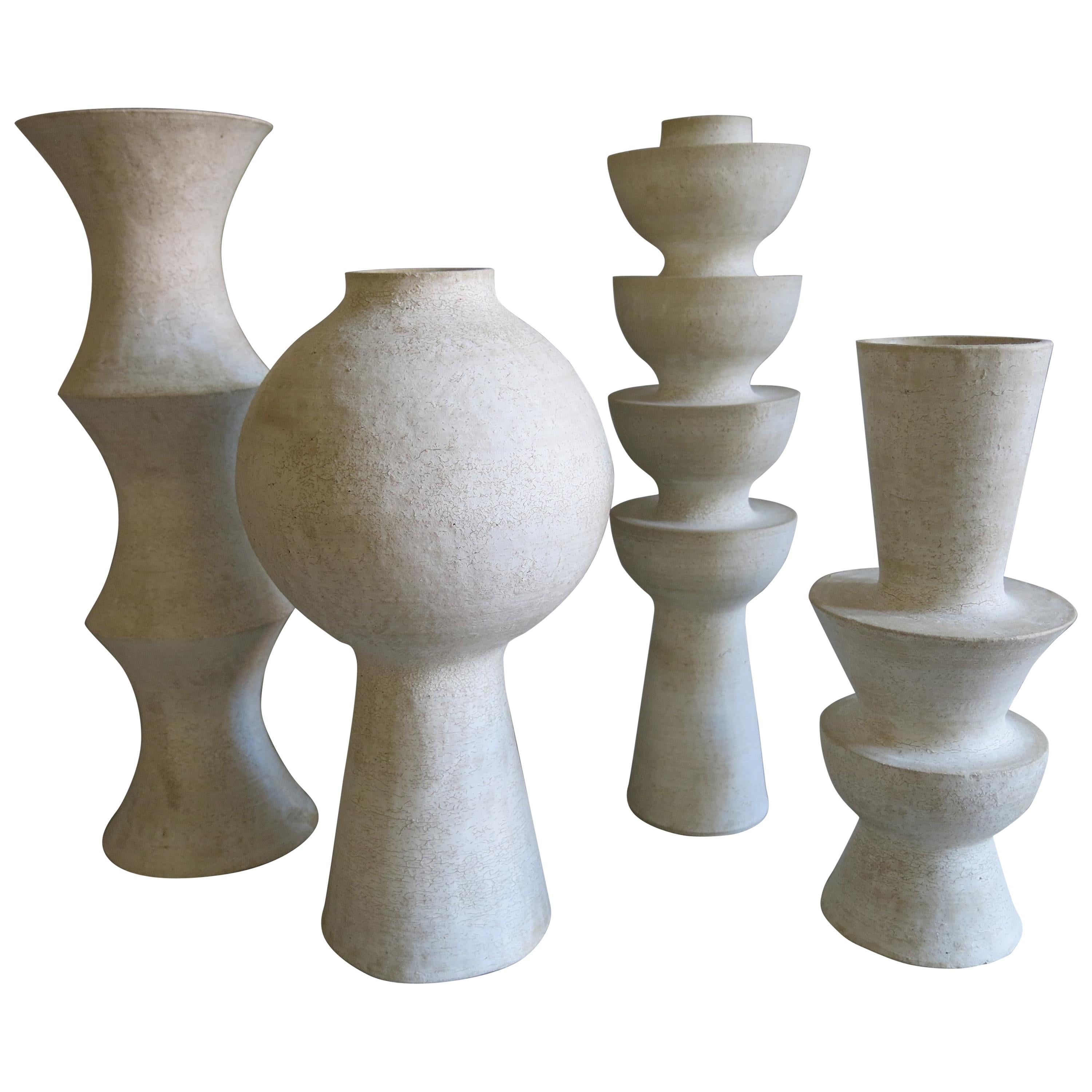 Ensemble of Four Ceramic Vases by John Born
