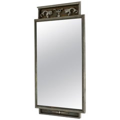 Vintage 1930s Pewter Wall Mirror by Nils Fougstedt