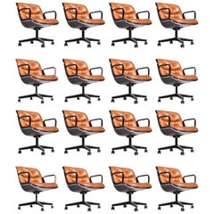 Used 35 Charles Pollock Executive Desk Chairs for Knoll in Cognac Leather