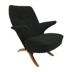 Theo Ruth Black "Penguin" Lounge Chair for Artifort, 1950s