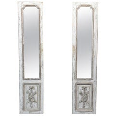 Pair of 19th Century French Louis XVI Painted Panel Mirrors