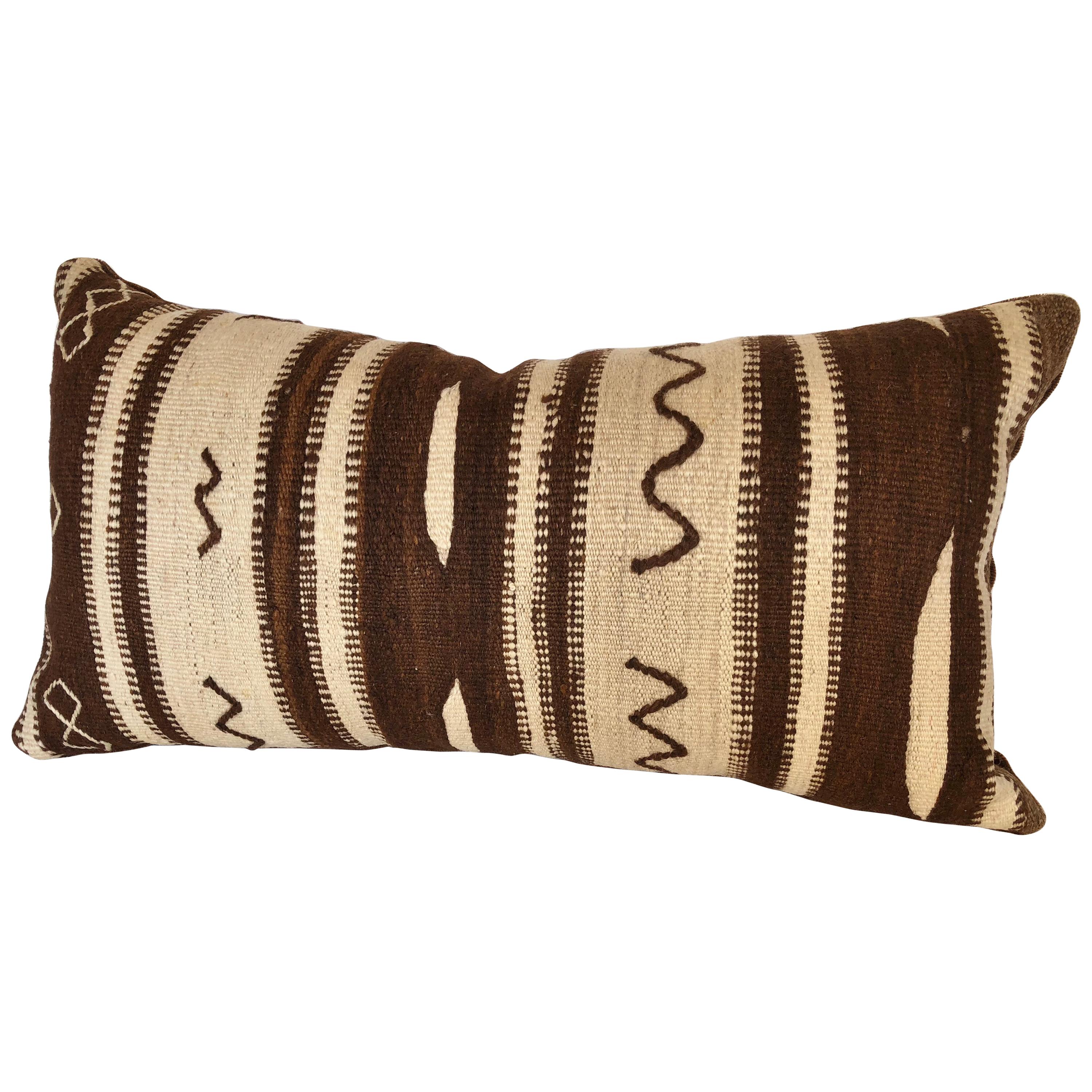 Custom Pillow by Maison Suzanne from a Vintage Moroccan Wool Ourika Rug  For Sale