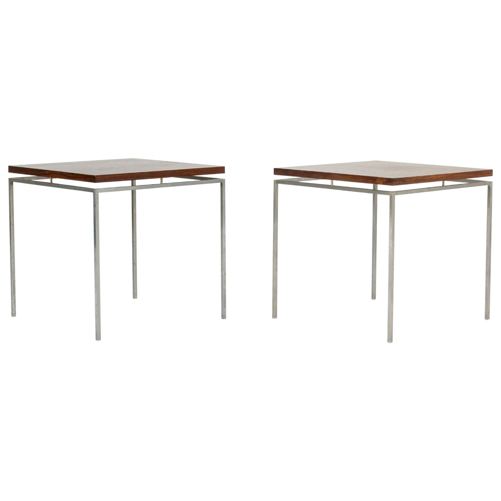 Pair of Steel Leg Side Tables by Knud Joos