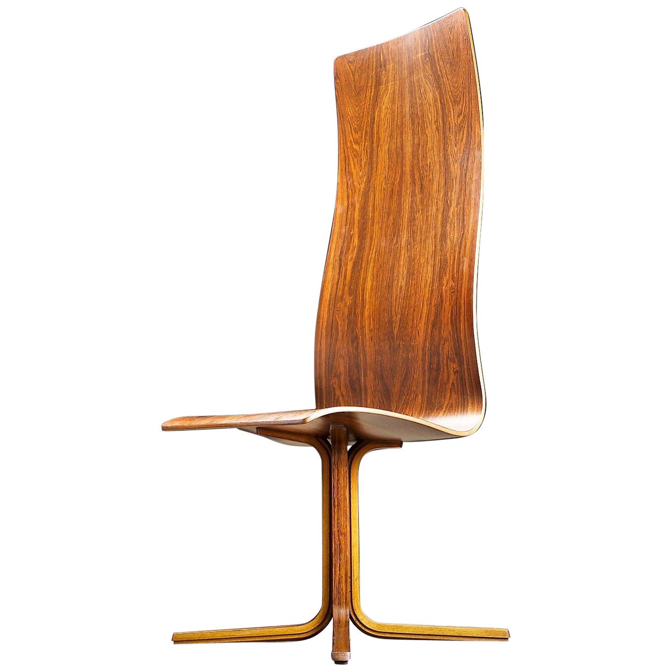 Arne Jacobsen High-Backed ‘Oxford’ Chair in Rosewood, 1965