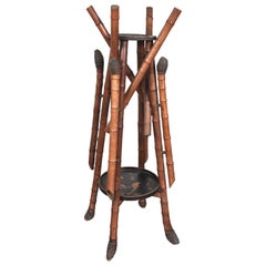 Janetti Father & Sons Support for Engraved and Painted Bamboo Vase, Japan