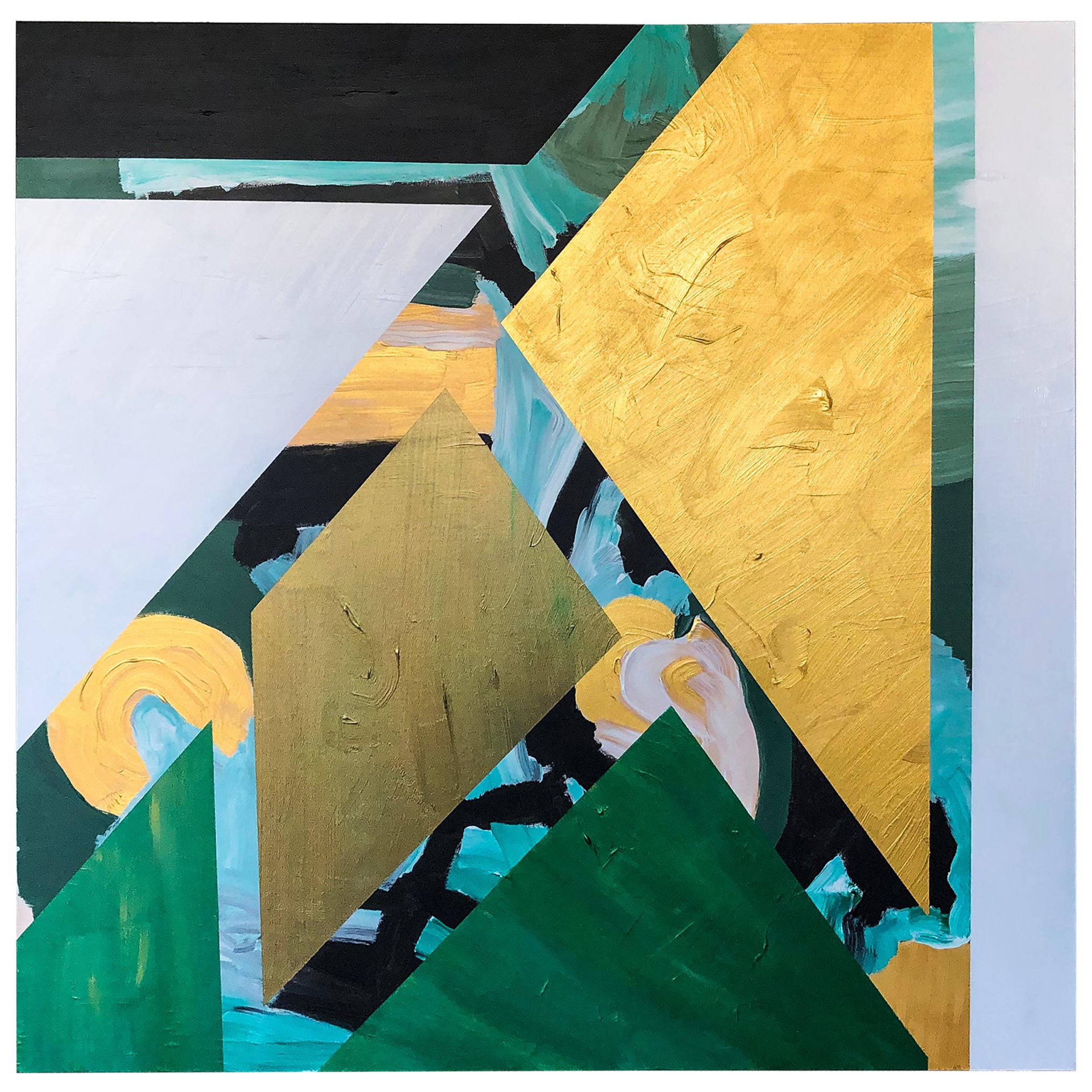 Acrylic on Canvas, "Golden Jungle", Signed MAK, 2019