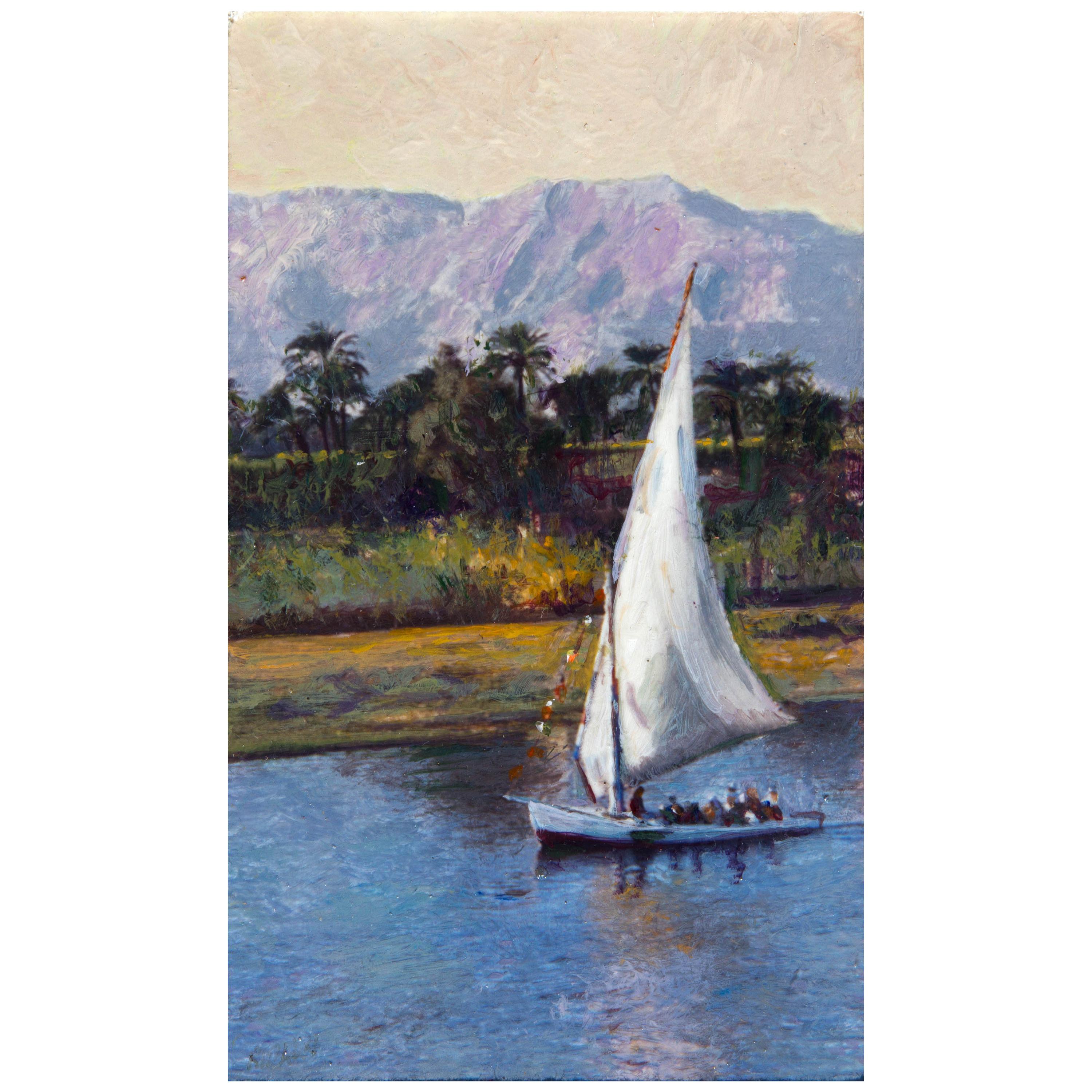 Evening on the Nile River Impressionist Painting 