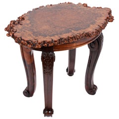 Rare 19th Century George IV Burl Oak Top Occassinal Table
