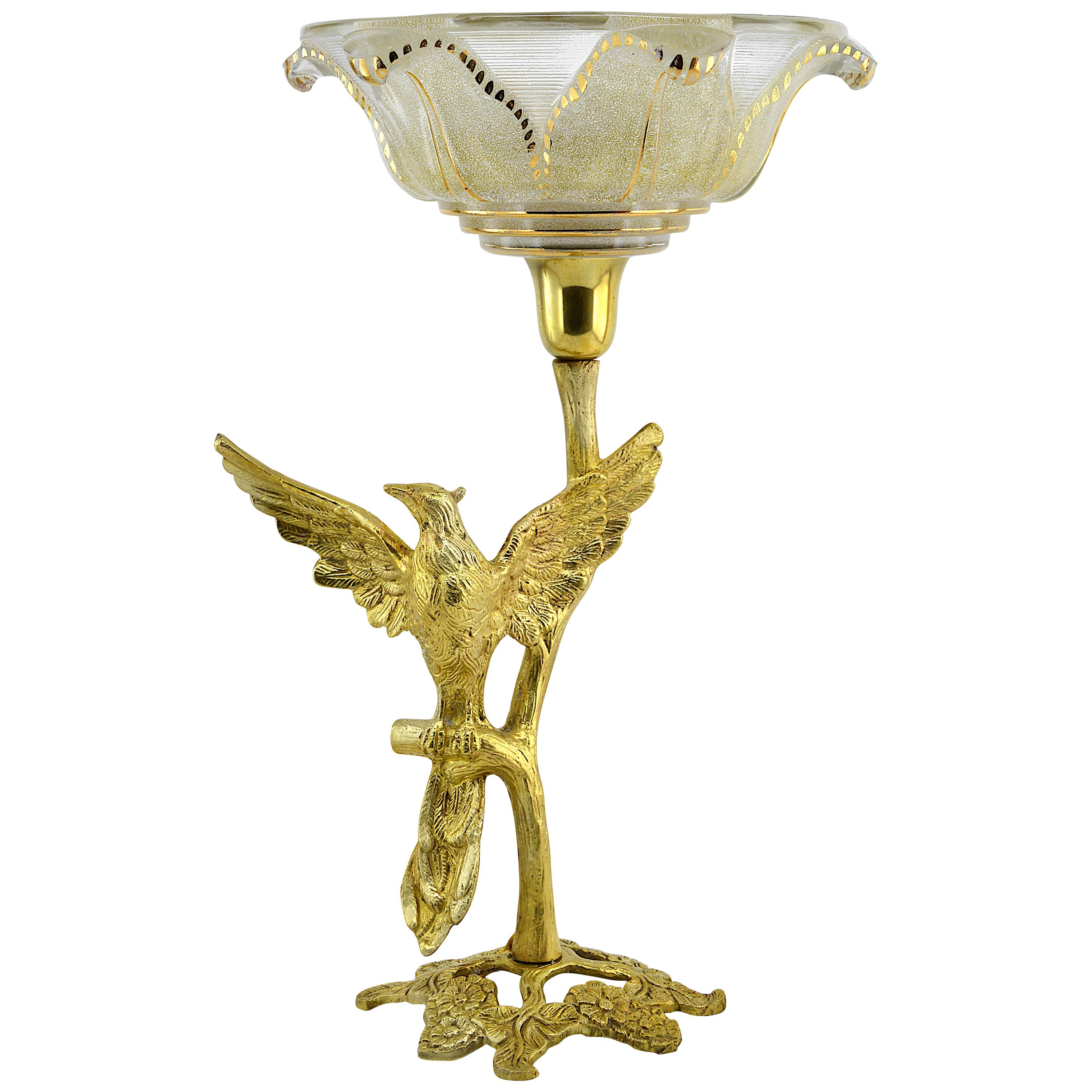 French Art Deco Bird Table Lamp, Late 1930s