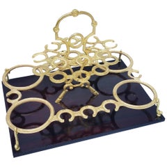 Antique Napoleon III Bronze Liquor Cellar Tray, France, 1865