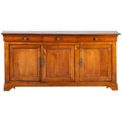 Louis Philippe Antique French Cherrywood Buffet Enfilade, Credenza, circa 1850