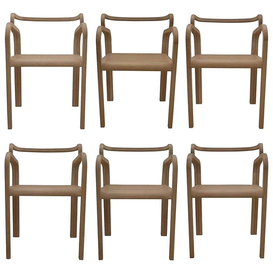 Six Odette Dining Chairs in Oak by Fred&Juul