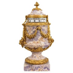 Rare Louis XVI Style Gilt-Bronze Mounted Amethyst Rotary Clock