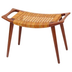 Oak and Cane Bench by Hans Wegner