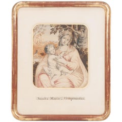 French Framed Art of Blessed Mother and Child