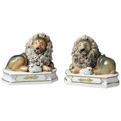 Antique Lion and Lambs by John and Rebecca Lloyd, Shelton Staffordshire
