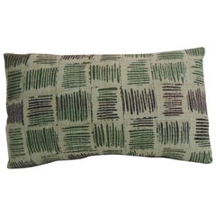 Vintage Hand Blocked Green and Black Decorative Lumbar Pillow