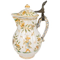 18th Century French Moustiers Faience Pitcher