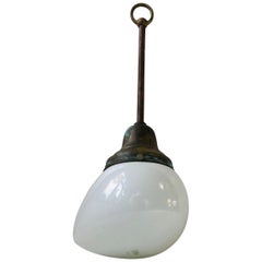 Funkis Pendant Light with Kidney-Shaped Opaline Shade, 1930s