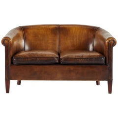 Antique Leather Settee / Sofa