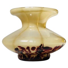 Art Deco Blood Spatter Vase in Glass by Wilhelm Kralik & Sohne, 1930s