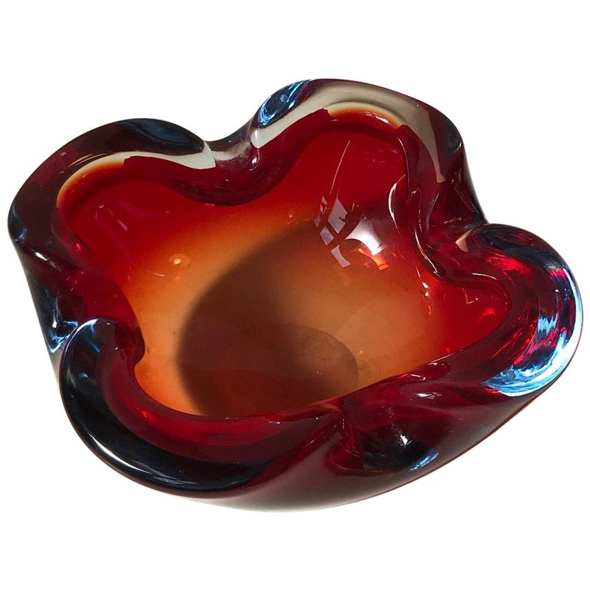 Vintage Murano Sommerso Glass Dish by Flavio Poli for Seguso, 1960s