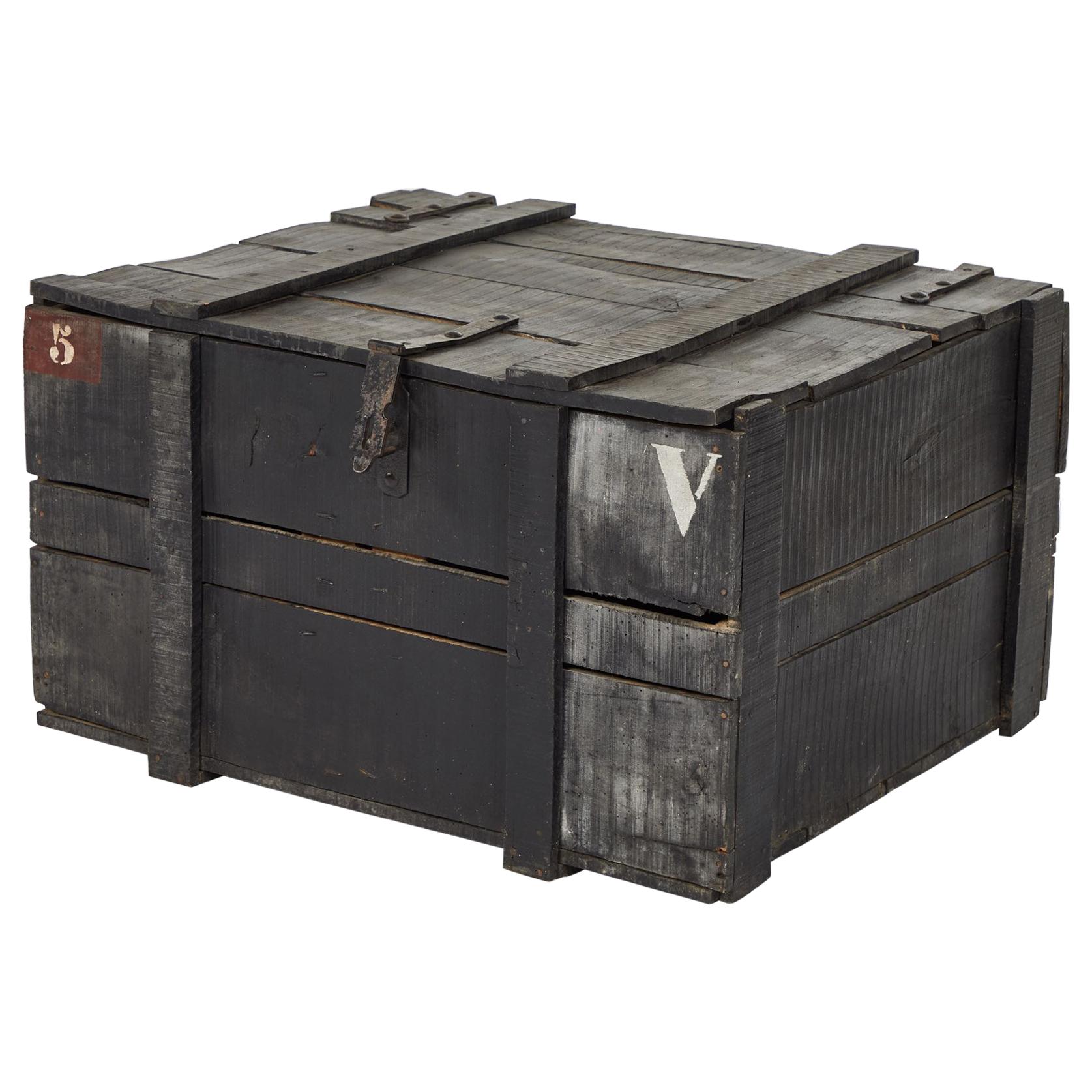 Painted Chest from Belgium Army For Sale