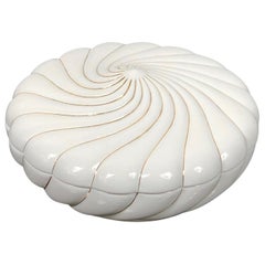Tommaso Barbi für "b Ceramiche" Weiße Keramikbox:: Italien:: 1970er Jahre