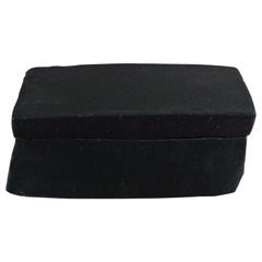 Black Stoneware Box with Lid and Black Matte Glaze