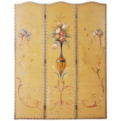 English Victorian Adam Style Painted Floor Screen