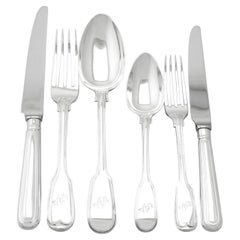 Antique Victorian Sterling Silver Canteen of Cutlery for Eight Persons