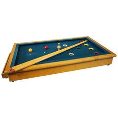 Vintage Small Table Poolgame with 2 Billiard Cues from the 1950s