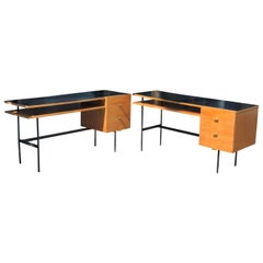 Pair of Vintage French Desk in the Style of  Paulin, Guariche, Hitier, 1950