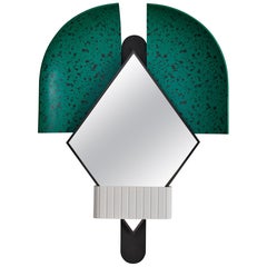 Bonnet Mirror Green Made of Minerals, Resin , Gold-Plated and Copper-Plated