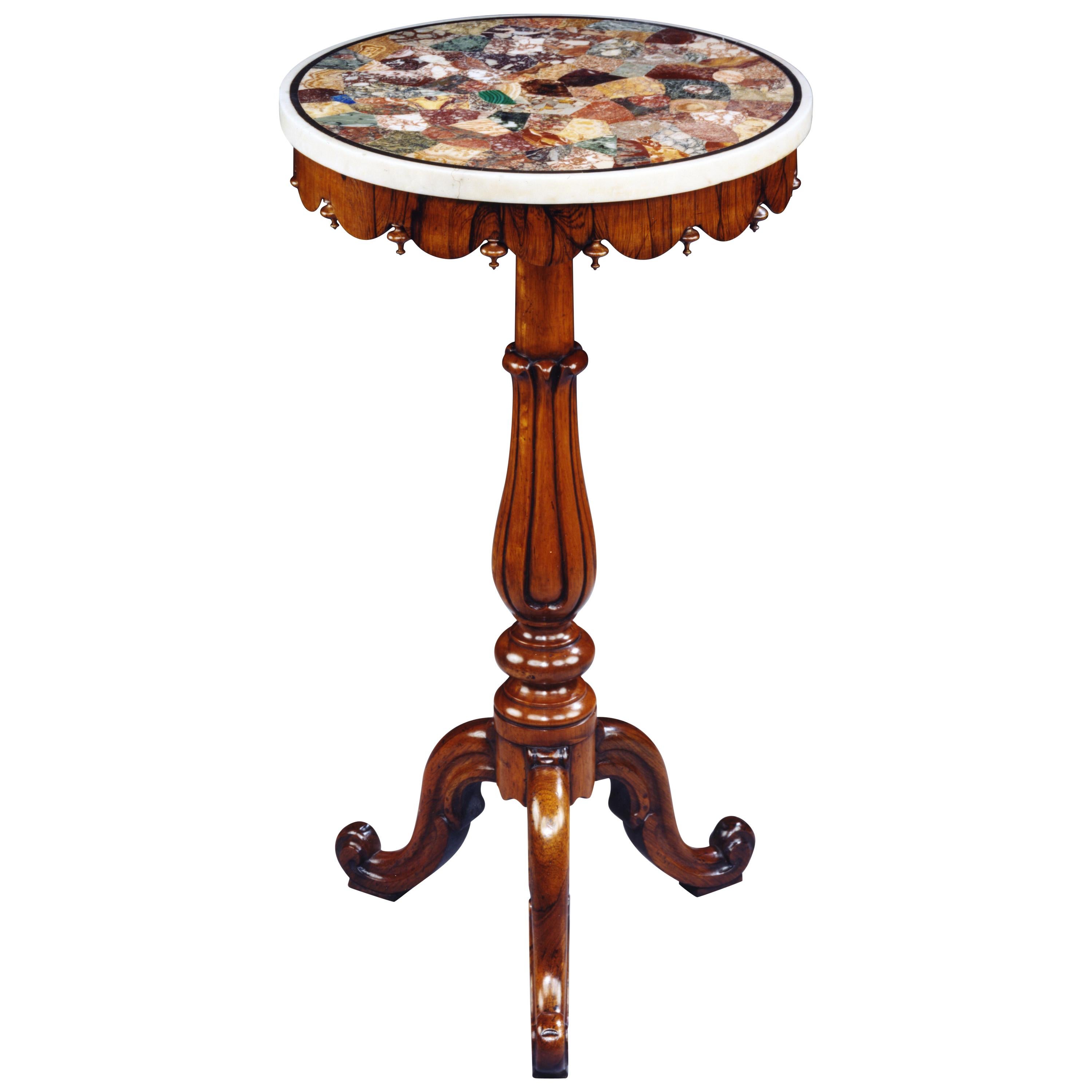 19th Century Specimen Marble-Top Mahogany Occasional Table For Sale