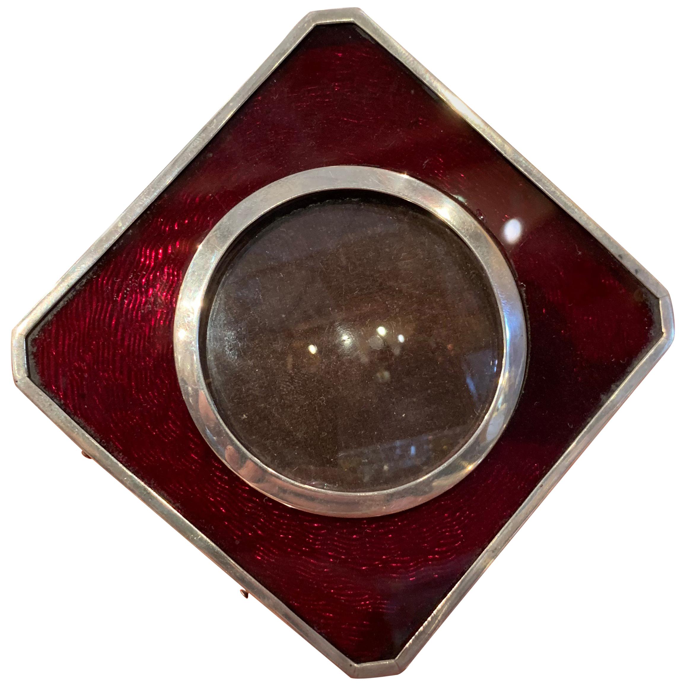 Victorian Sterling Silver and Enamel Photograph Frame For Sale
