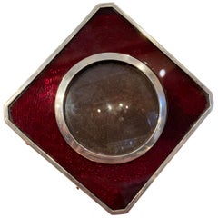 Victorian Sterling Silver and Enamel Photograph Frame